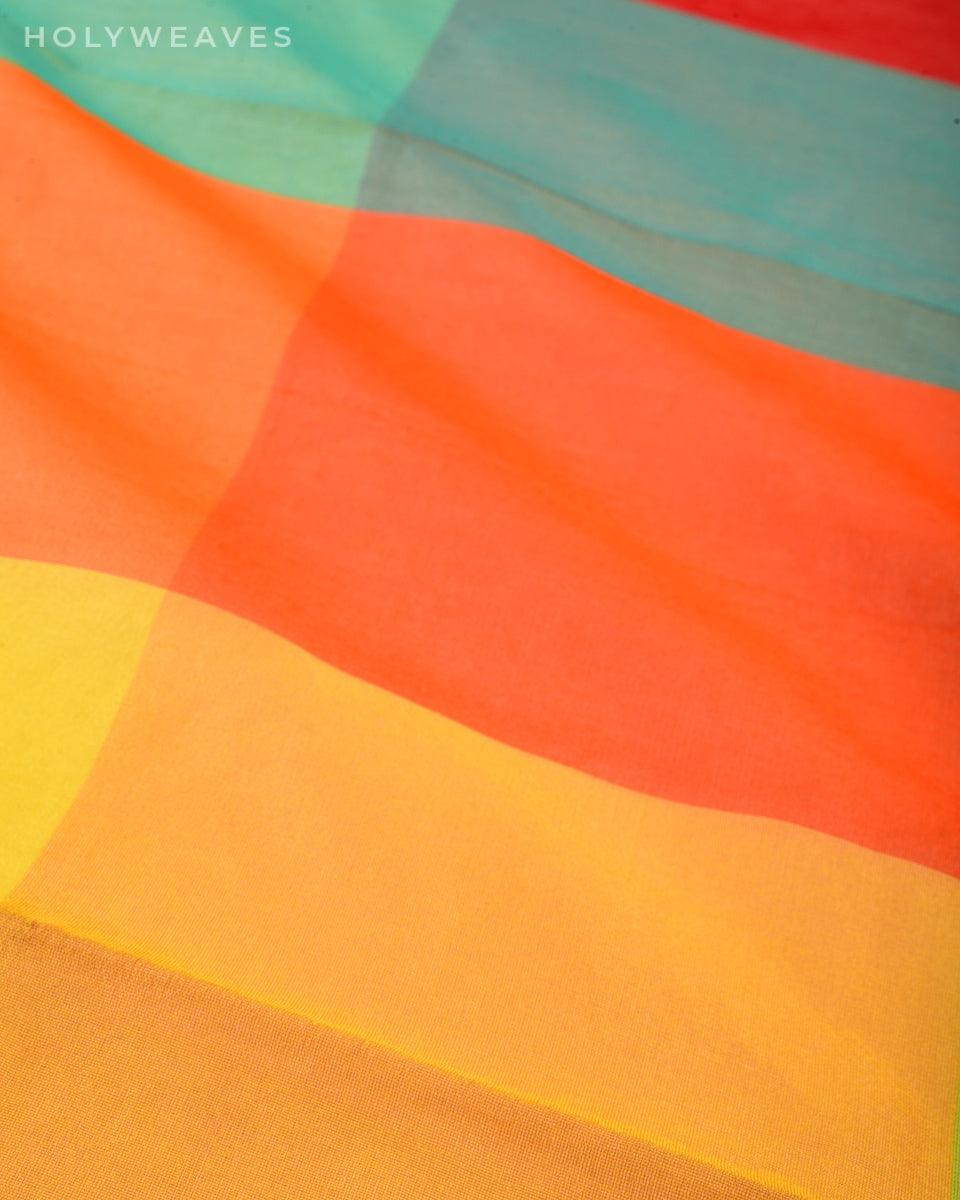 Multi-color Blocks Woven Poly Cotton Silk Dupatta - By HolyWeaves, Benares