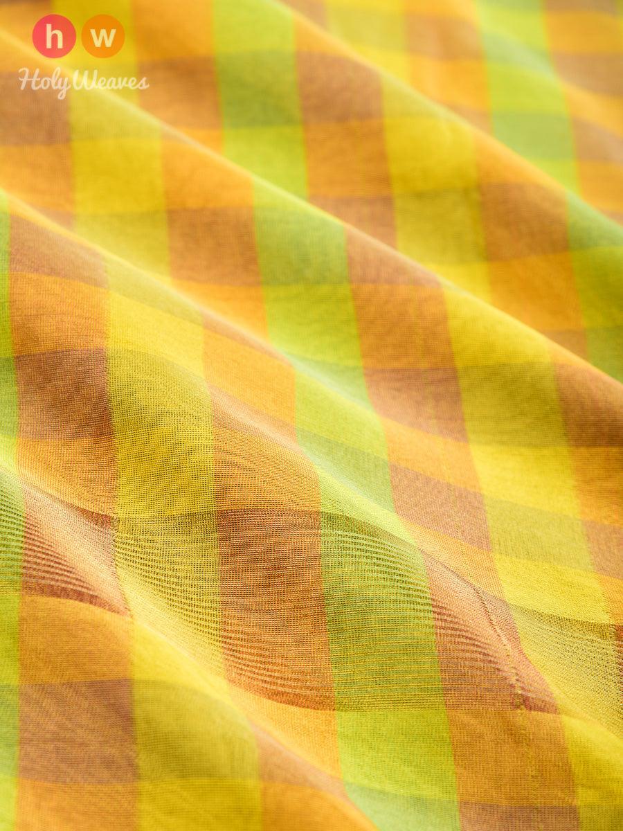 Multi-color Blocks Woven Poly Cotton Silk Dupatta - By HolyWeaves, Benares