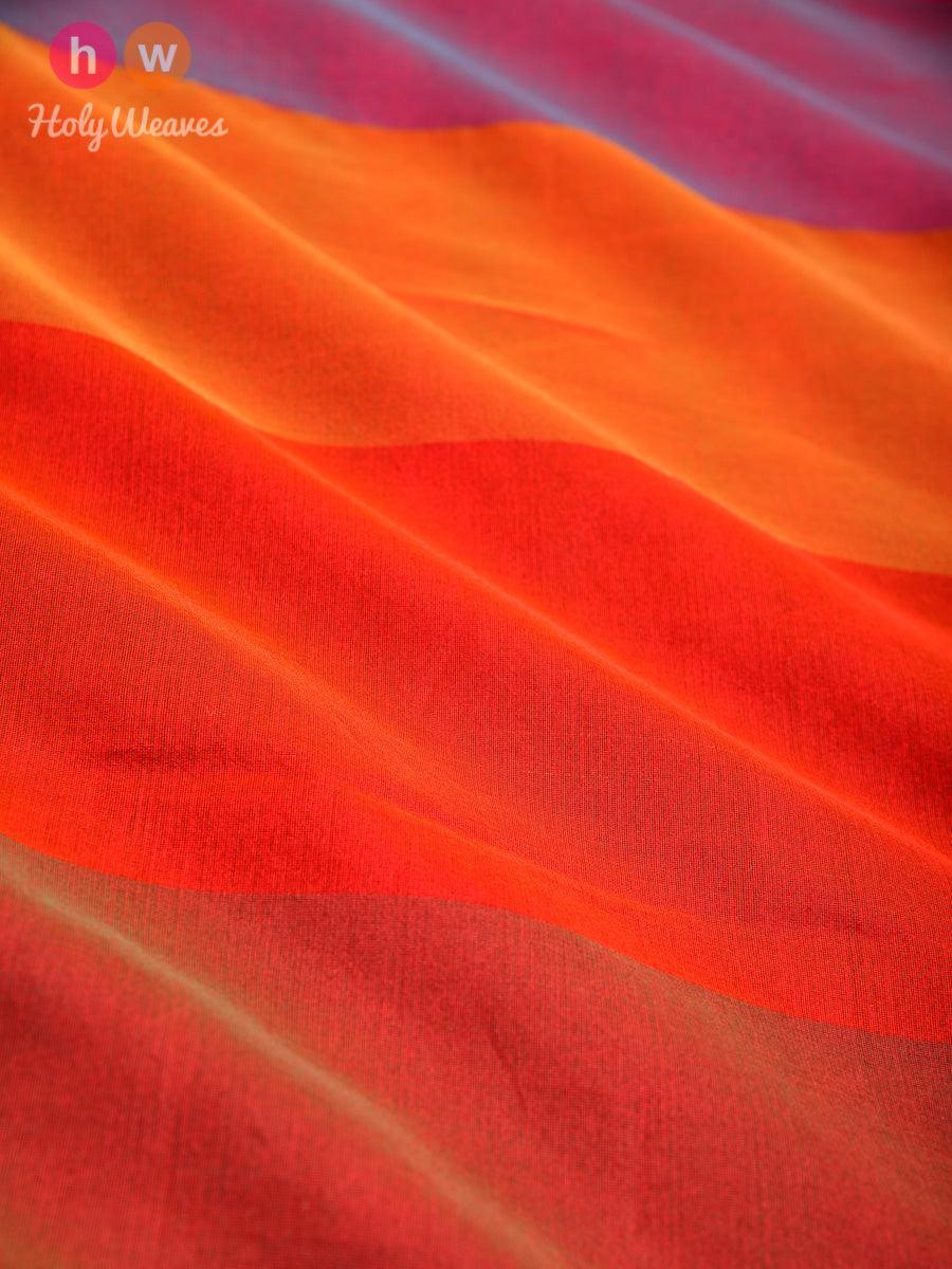 Multi-Red Woven Poly Cotton Silk Dupatta - By HolyWeaves, Benares