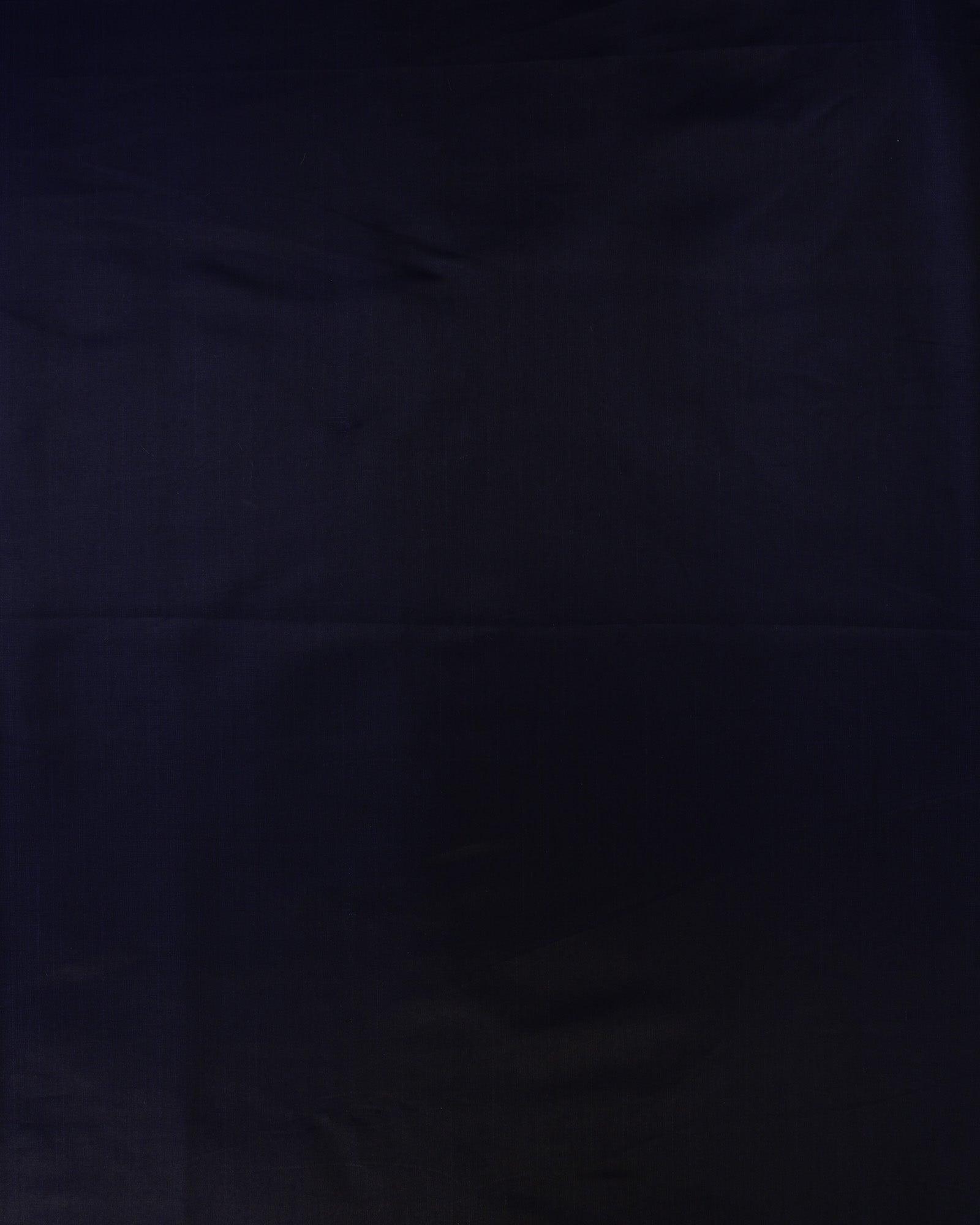 Navy Blue Plain Satin Viscose Silk Fabric - By HolyWeaves, Benares