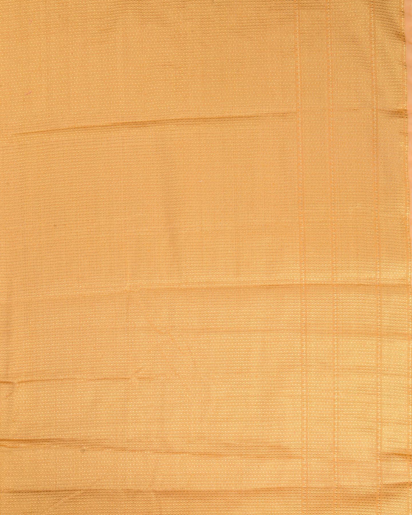 Orange Banarasi Sona Rupa Zari Cutwork Brocade Woven Cotton Silk Saree - By HolyWeaves, Benares