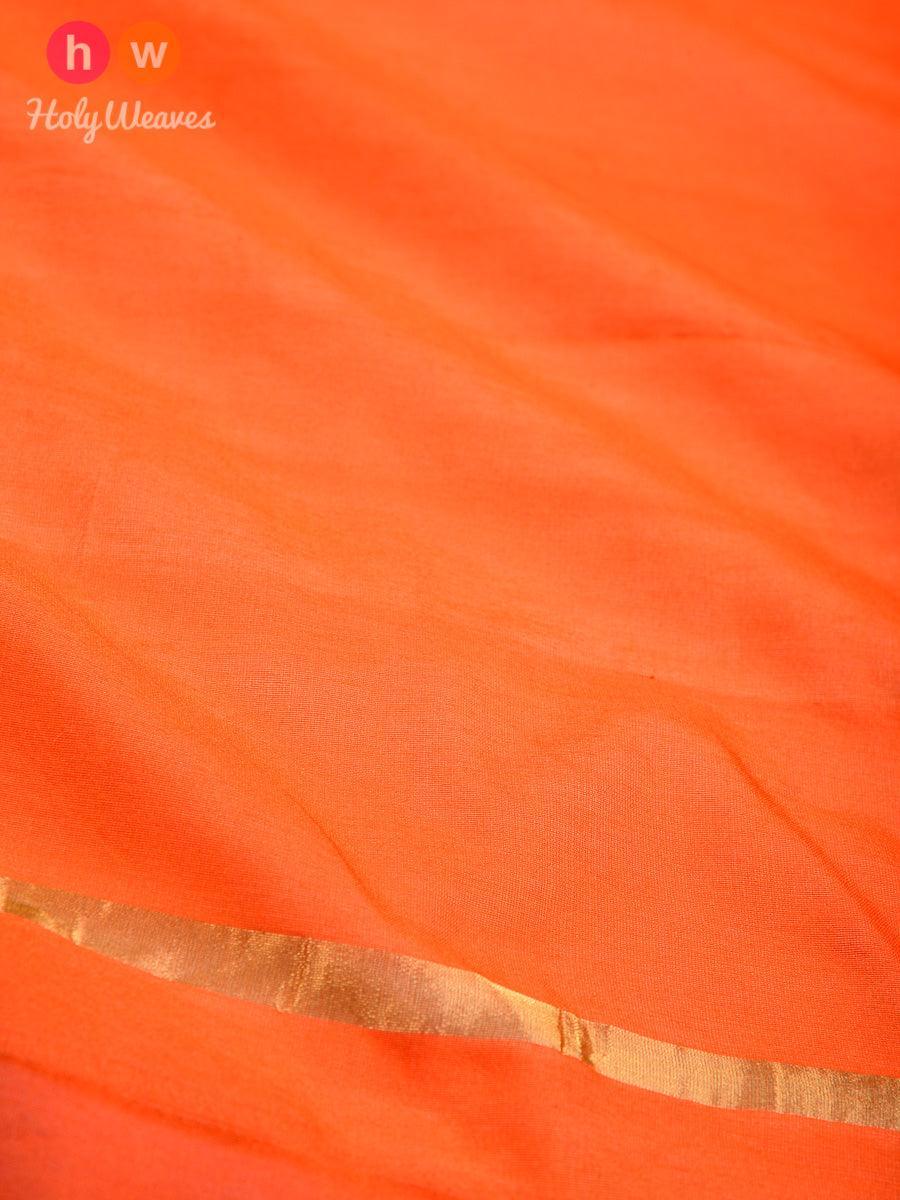 Orange Woven Poly Cotton Silk Dupatta - By HolyWeaves, Benares