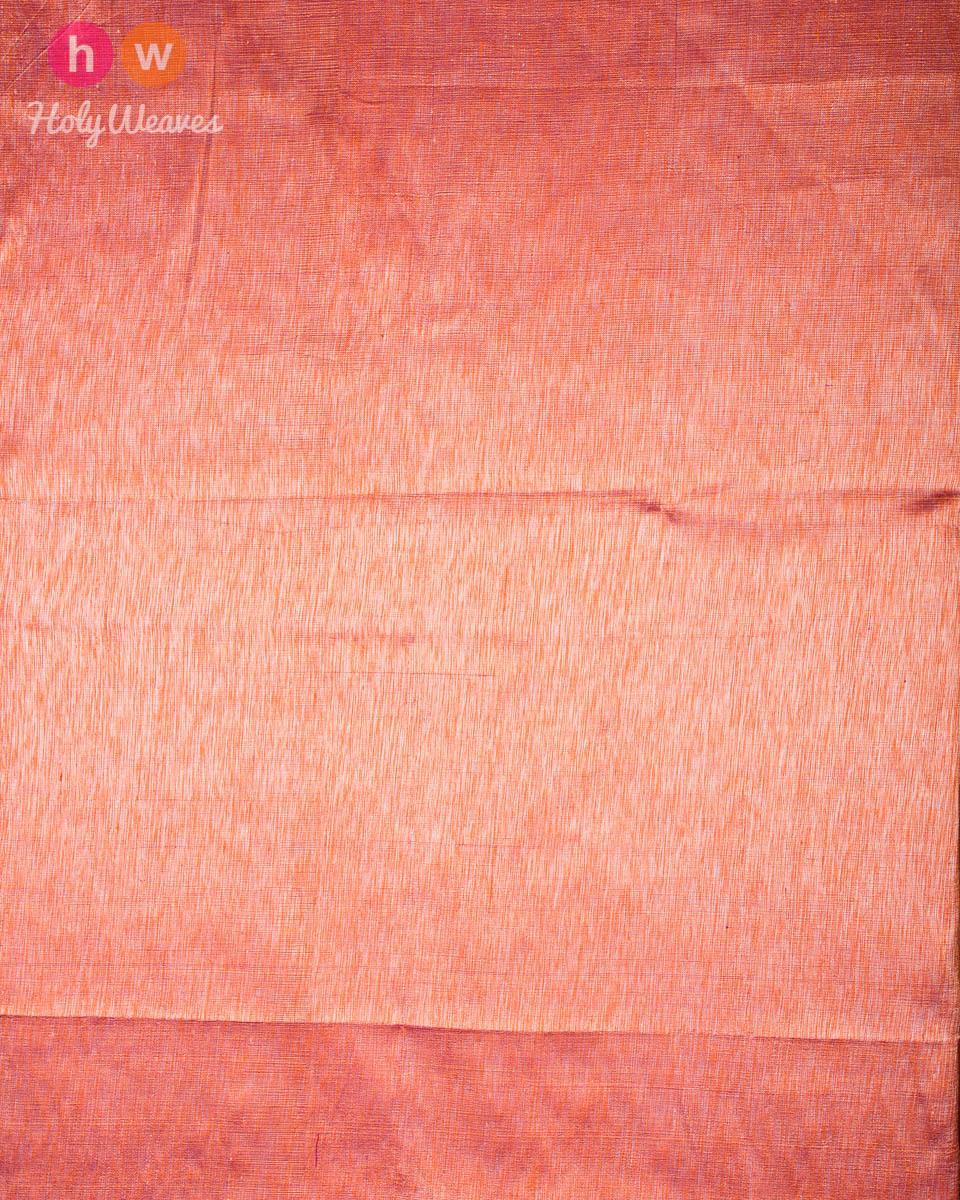 Peach Jharna Dupion Silk Fabric - By HolyWeaves, Benares