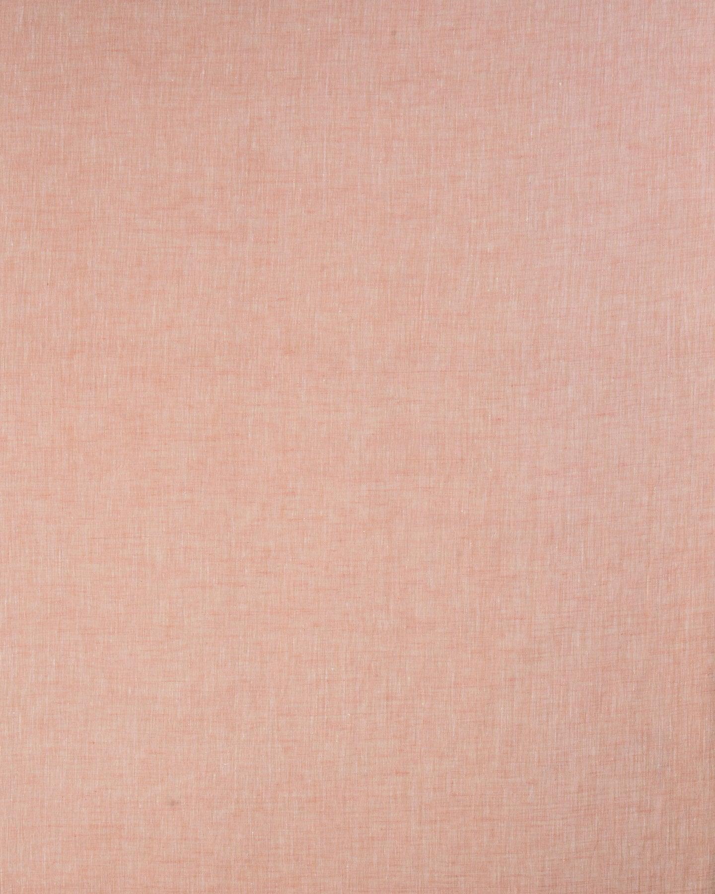 Peach Textured Plain Woven Cotton Linen Fabric - By HolyWeaves, Benares