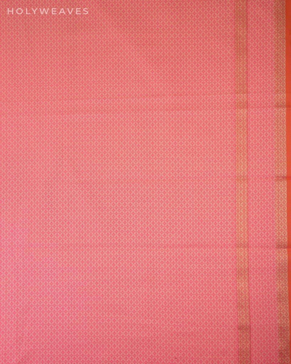 Pink Banarasi Resham Buti Cutwork Brocade Woven Cotton Silk Saree - By HolyWeaves, Benares