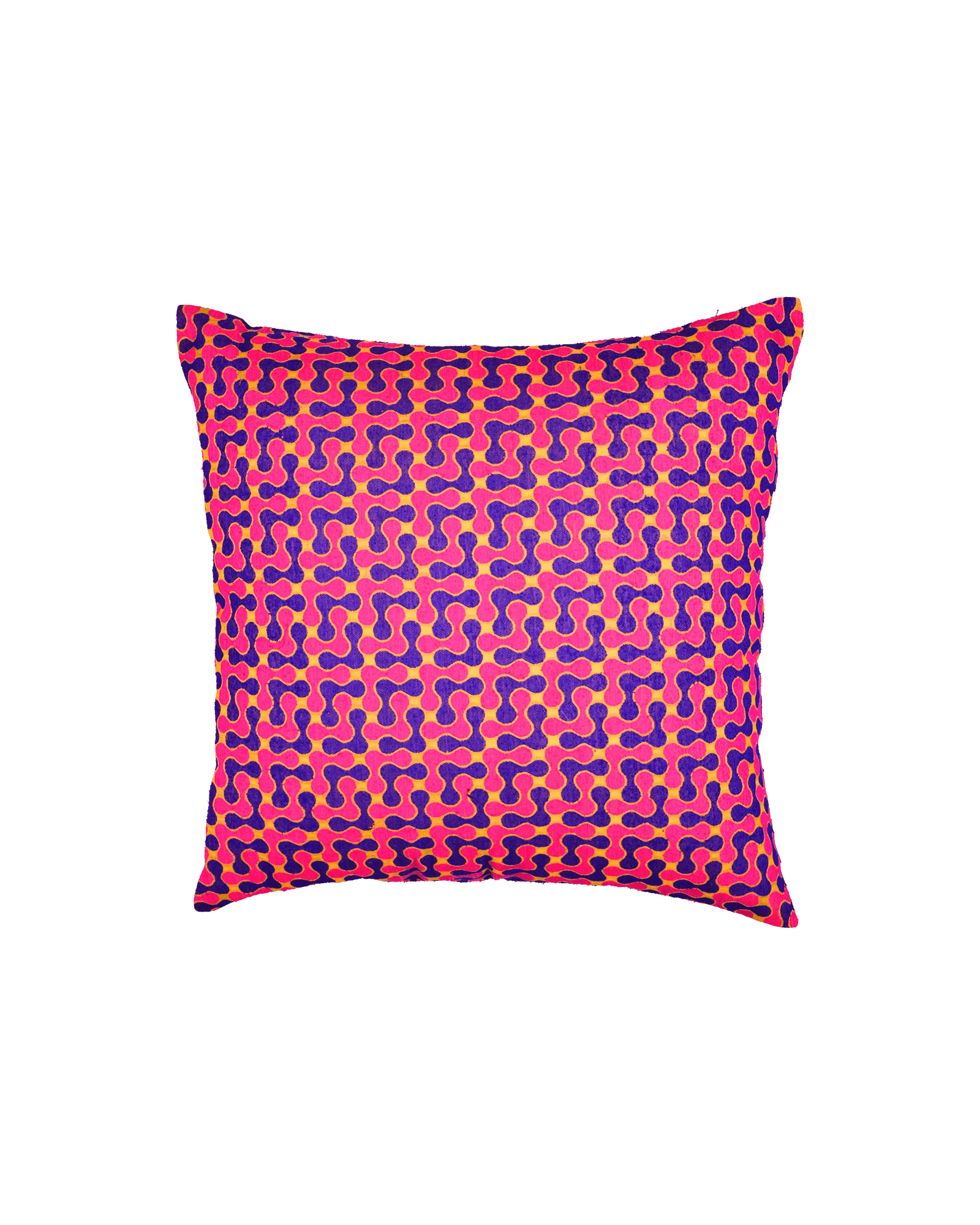 Purple Banarasi Handloom Noile Silk Cushion Cover 16" - By HolyWeaves, Benares