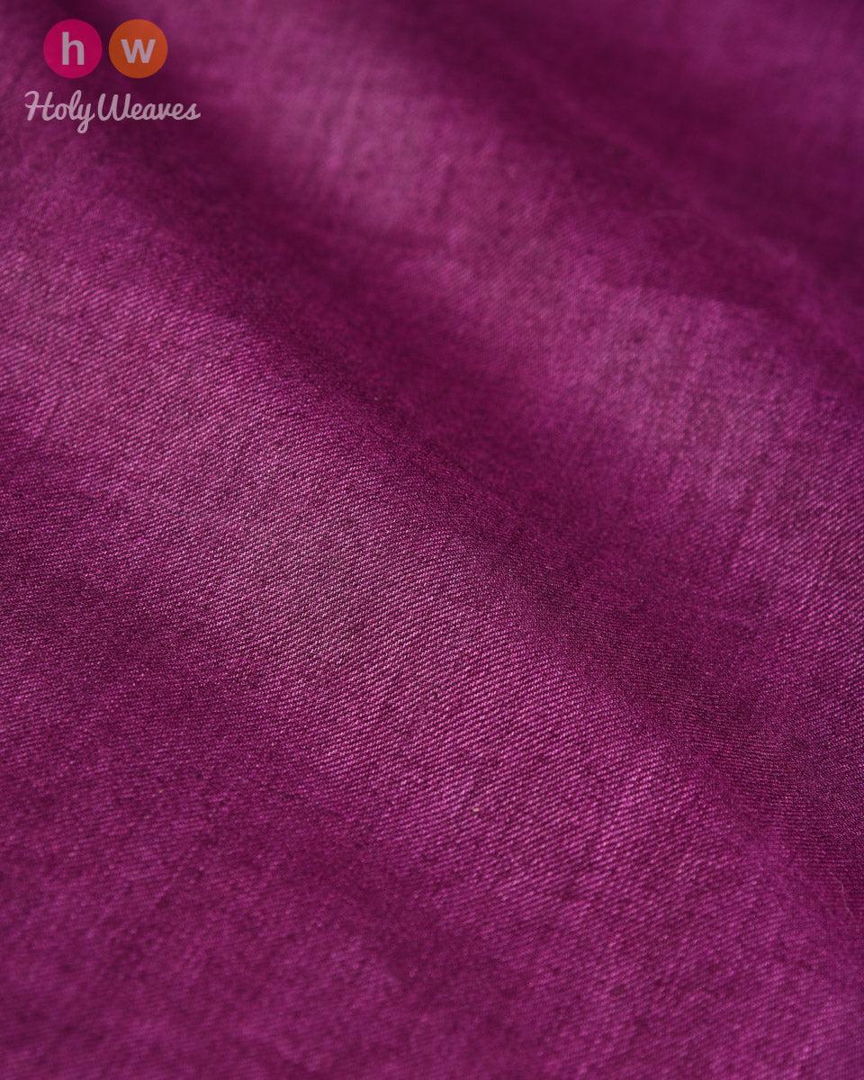 Purple Plain Tasar Silk Fabric - By HolyWeaves, Benares