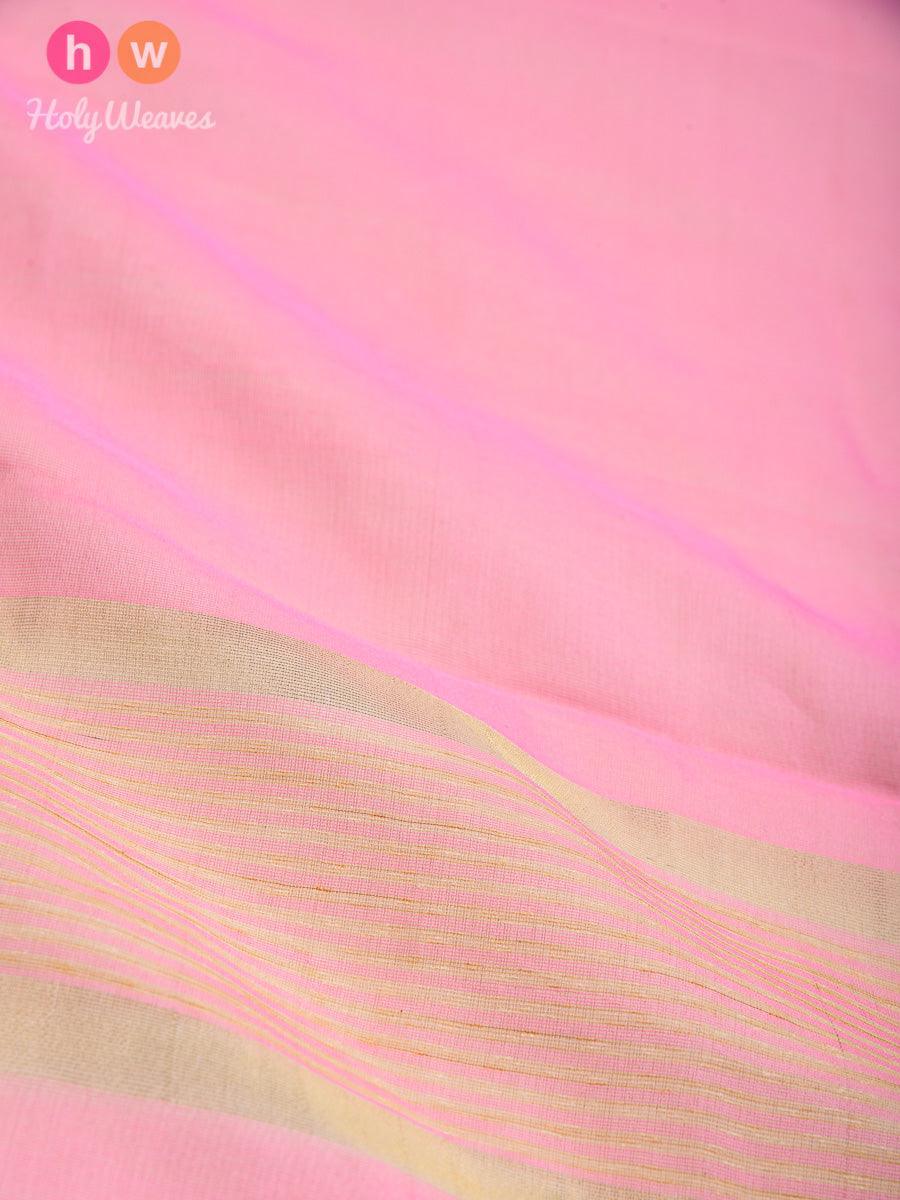 Rose Pink Woven Poly Cotton Silk Dupatta - By HolyWeaves, Benares