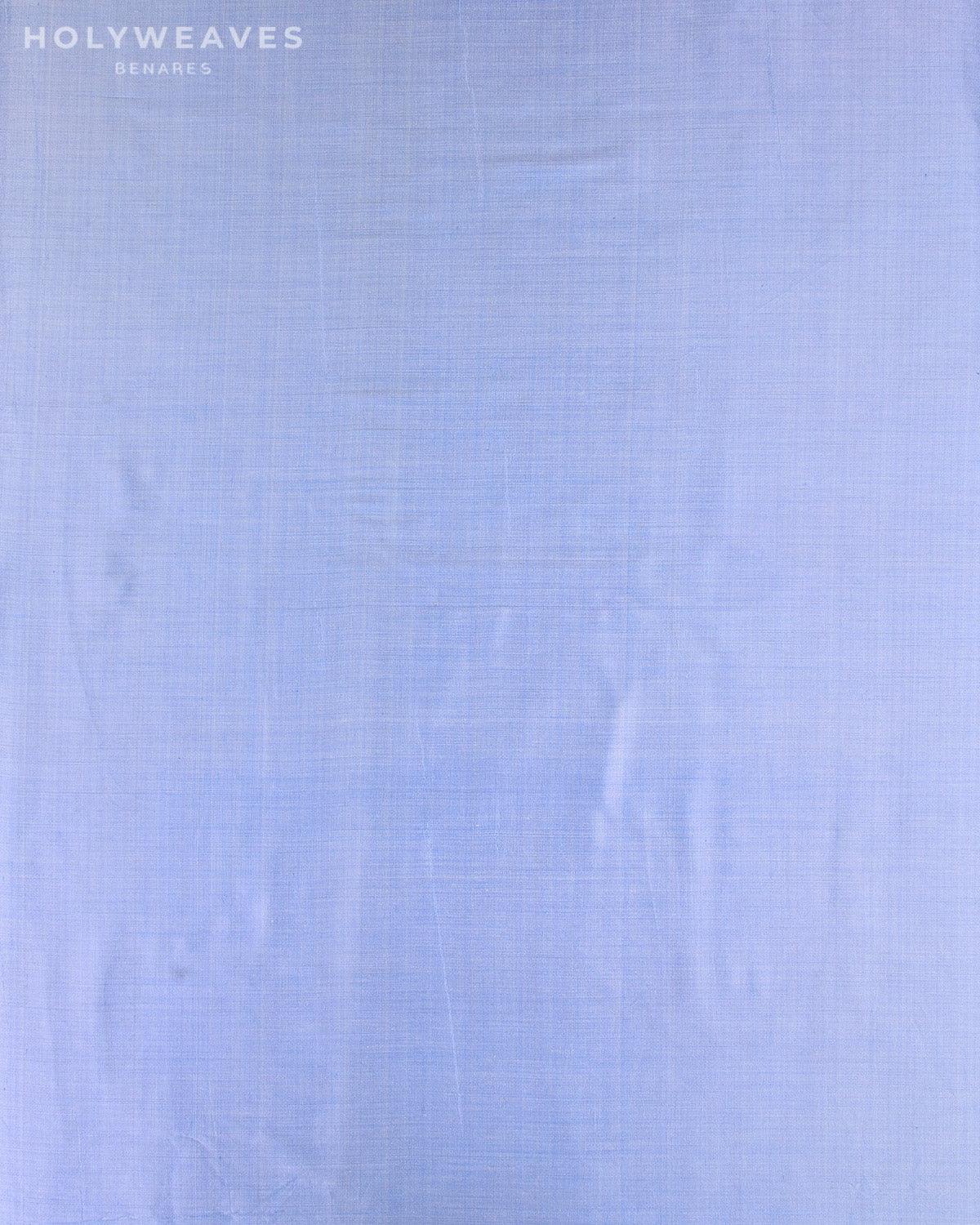 Shot Gray Blue Banarasi Plain Woven Spun Silk Fabric - By HolyWeaves, Benares