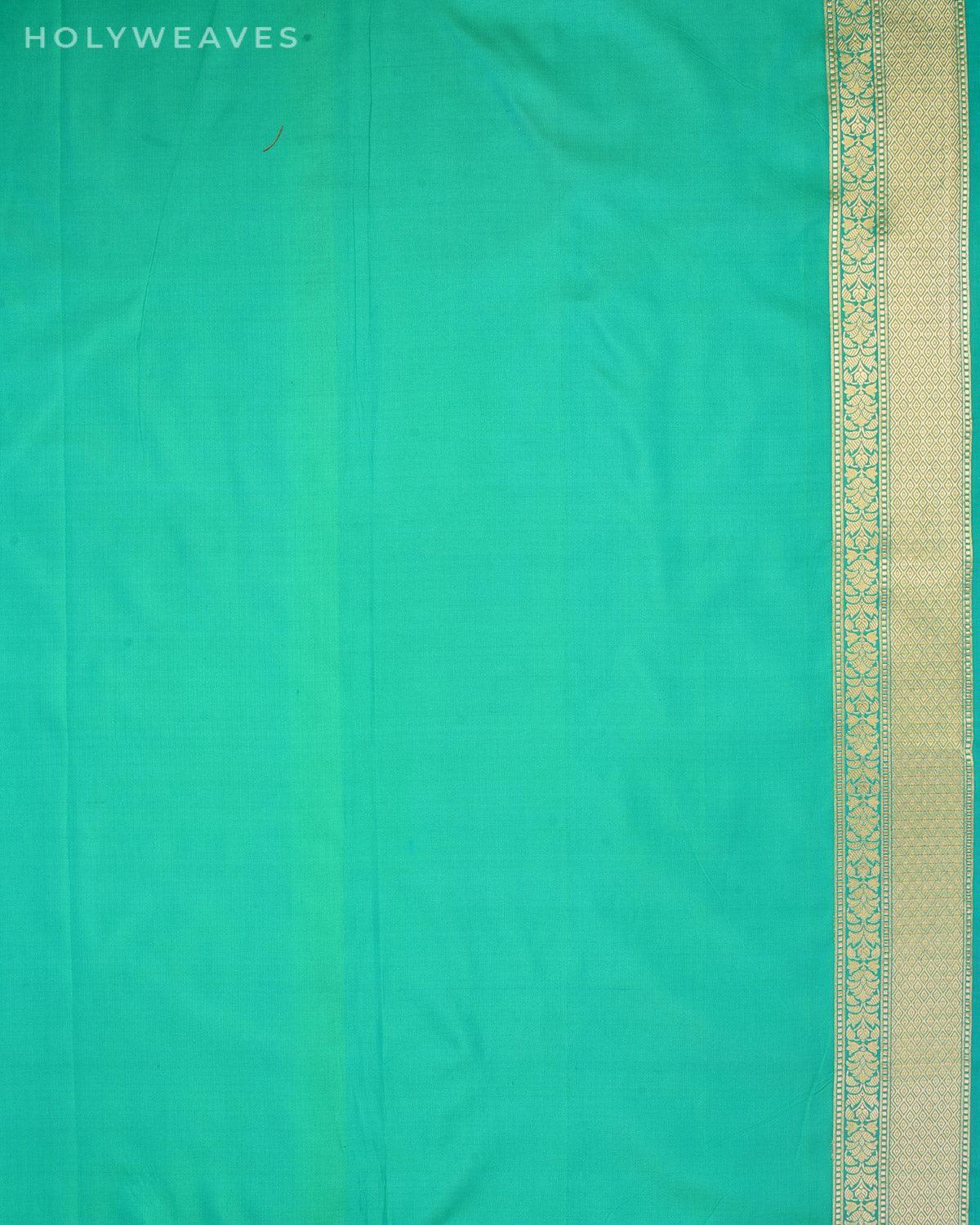 Shot Green Banarasi Classic Buta Cutwork Brocade Handwoven Katan Silk Saree - By HolyWeaves, Benares