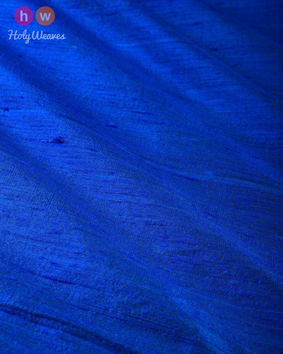 Shot Green-Blue Textured Handwoven Raw Silk Fabric - By HolyWeaves, Benares