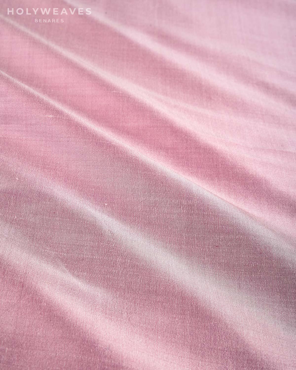 Shot Mauve Banarasi Plain Woven Spun Silk Fabric - By HolyWeaves, Benares