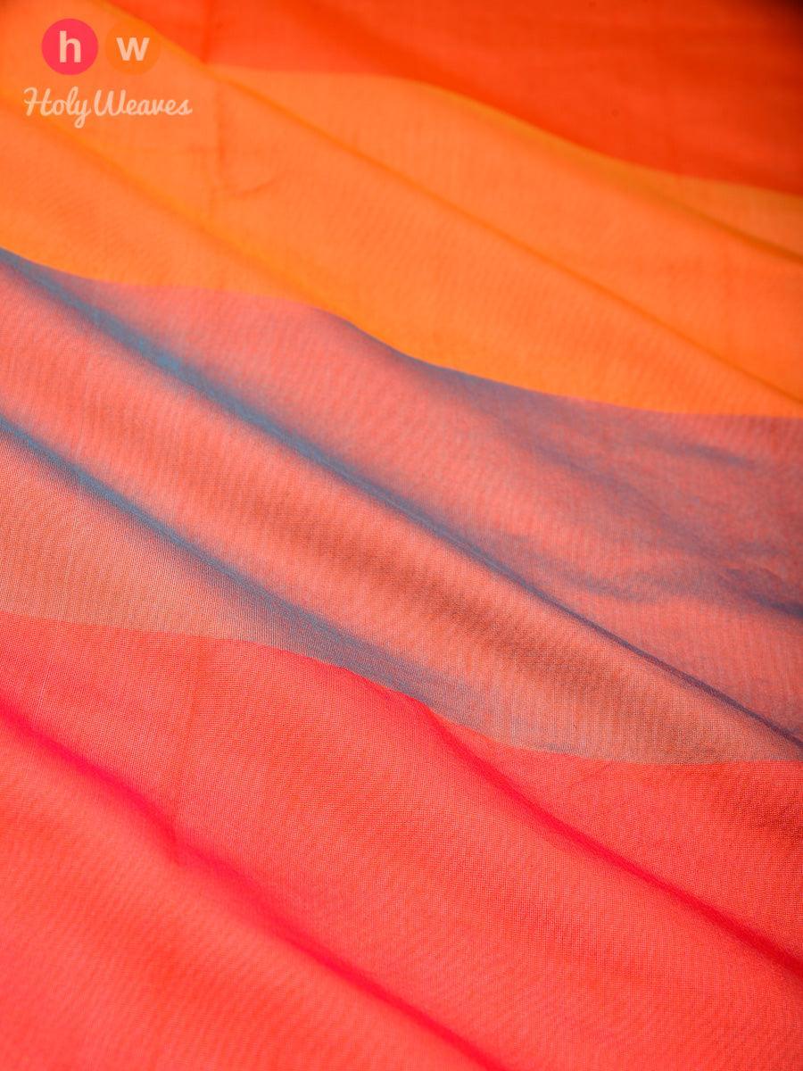 Shot Multi-Orange Woven Poly Cotton Silk Dupatta - By HolyWeaves, Benares