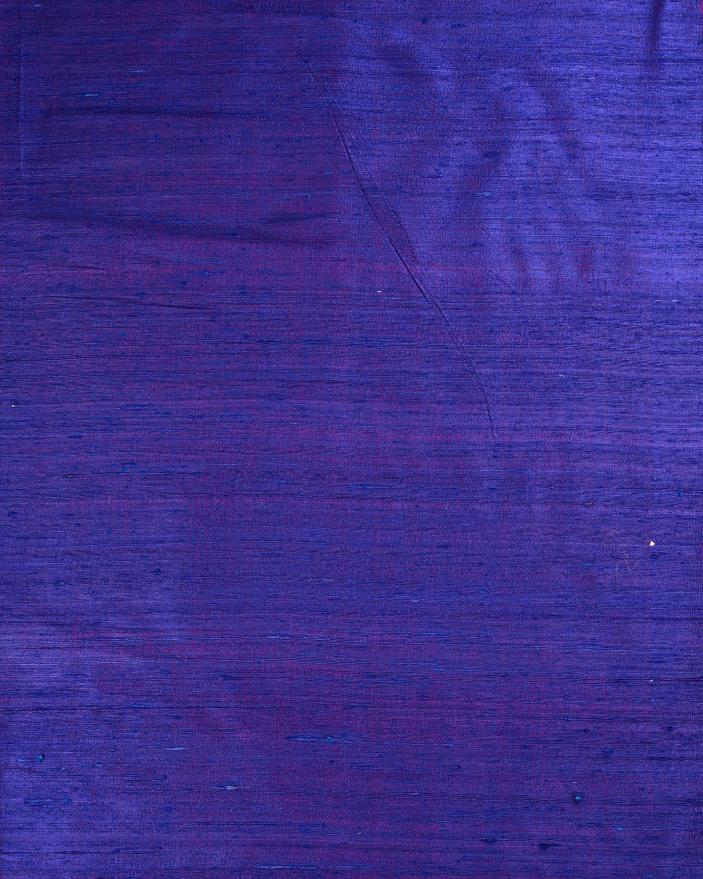 Shot Pink-Purple Banarasi Textured Handwoven Raw Silk Fabric - By HolyWeaves, Benares
