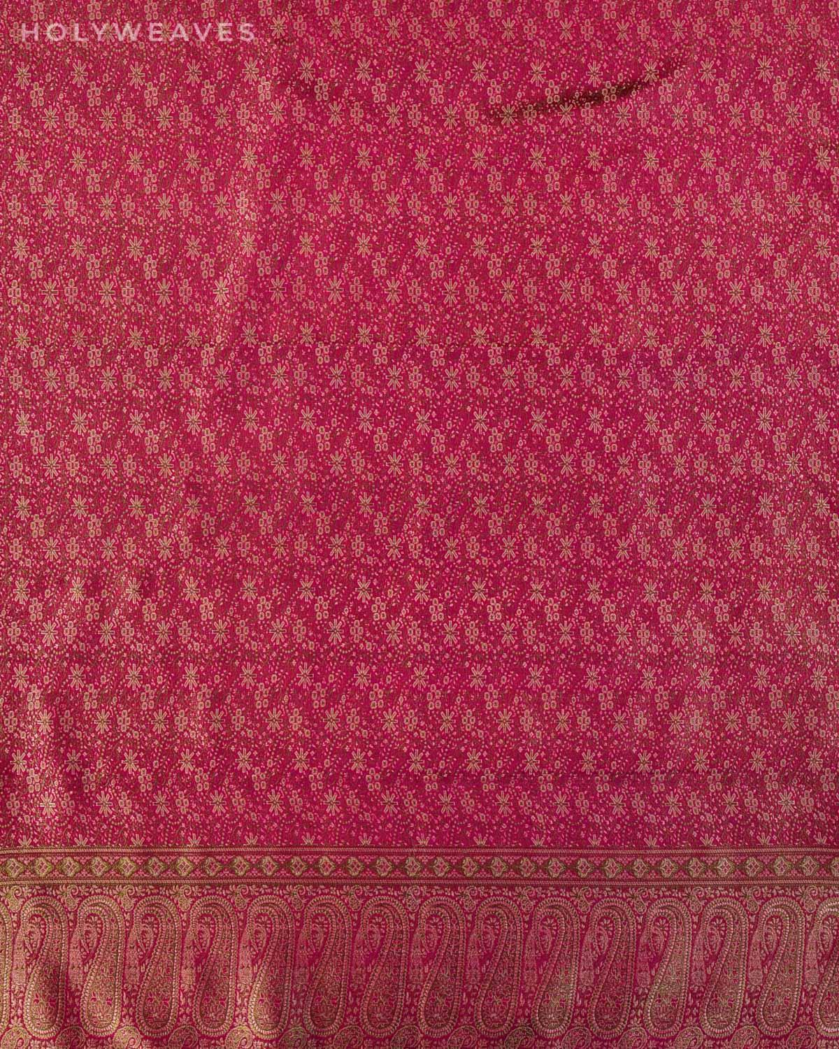 Shot Purple Banarasi Jamawar Handwoven Silk Scarf 72"x21" - By HolyWeaves, Benares