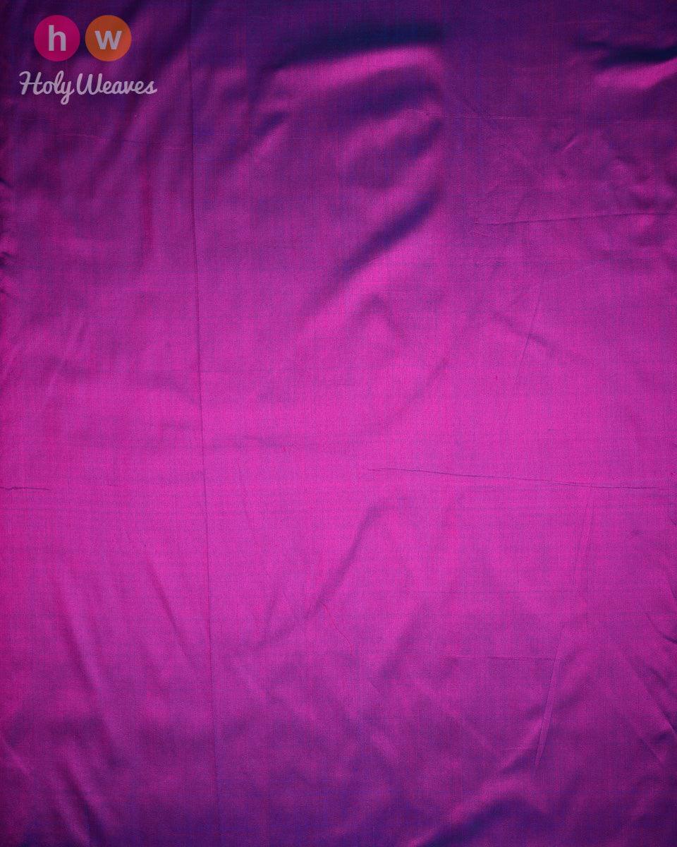 Shot Purple Banarasi Plain Woven Spun Silk Fabric - By HolyWeaves, Benares