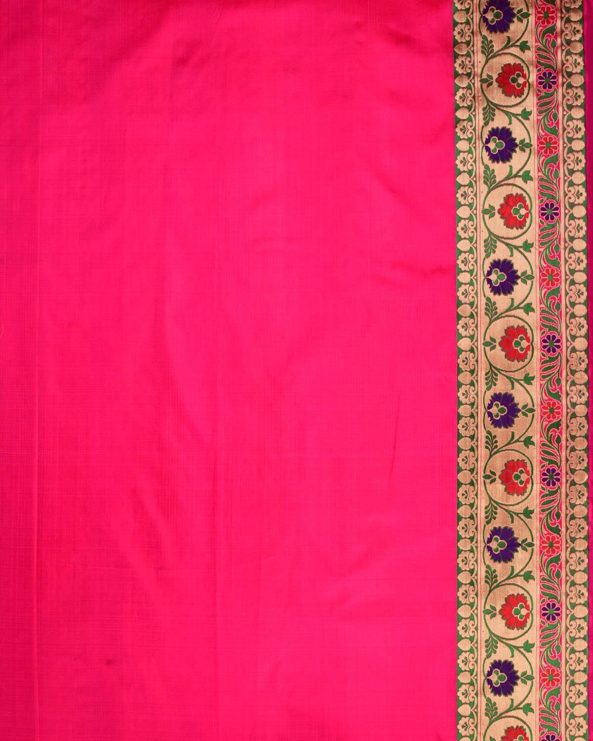 Shot Rani Red Banarasi Patola Chauhara Meena Cutwork Brocade Handwoven Katan Silk Saree - By HolyWeaves, Benares