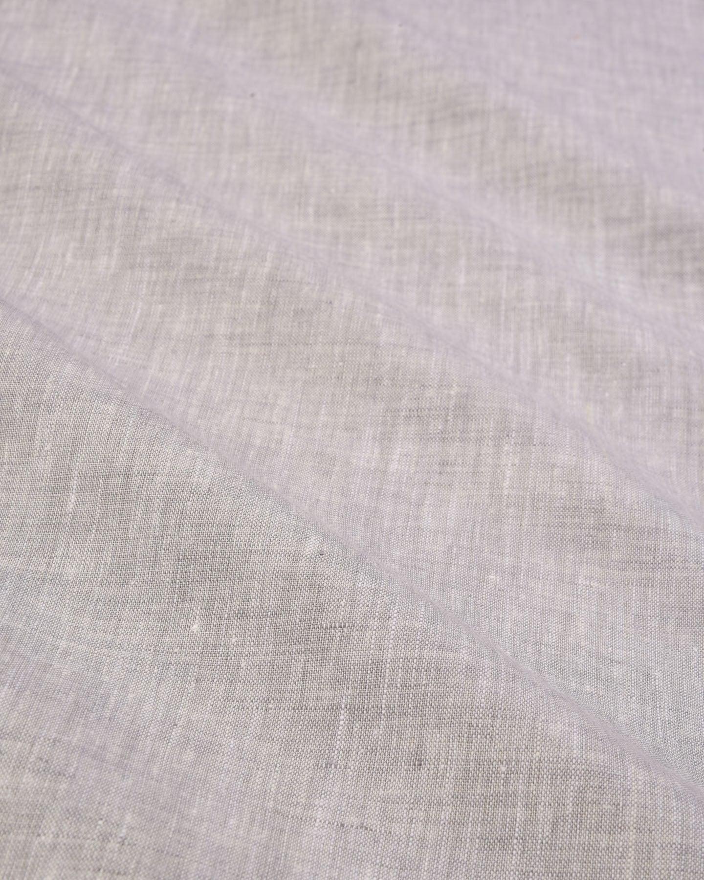 Silver Gray Textured Plain Woven Cotton Linen Fabric - By HolyWeaves, Benares