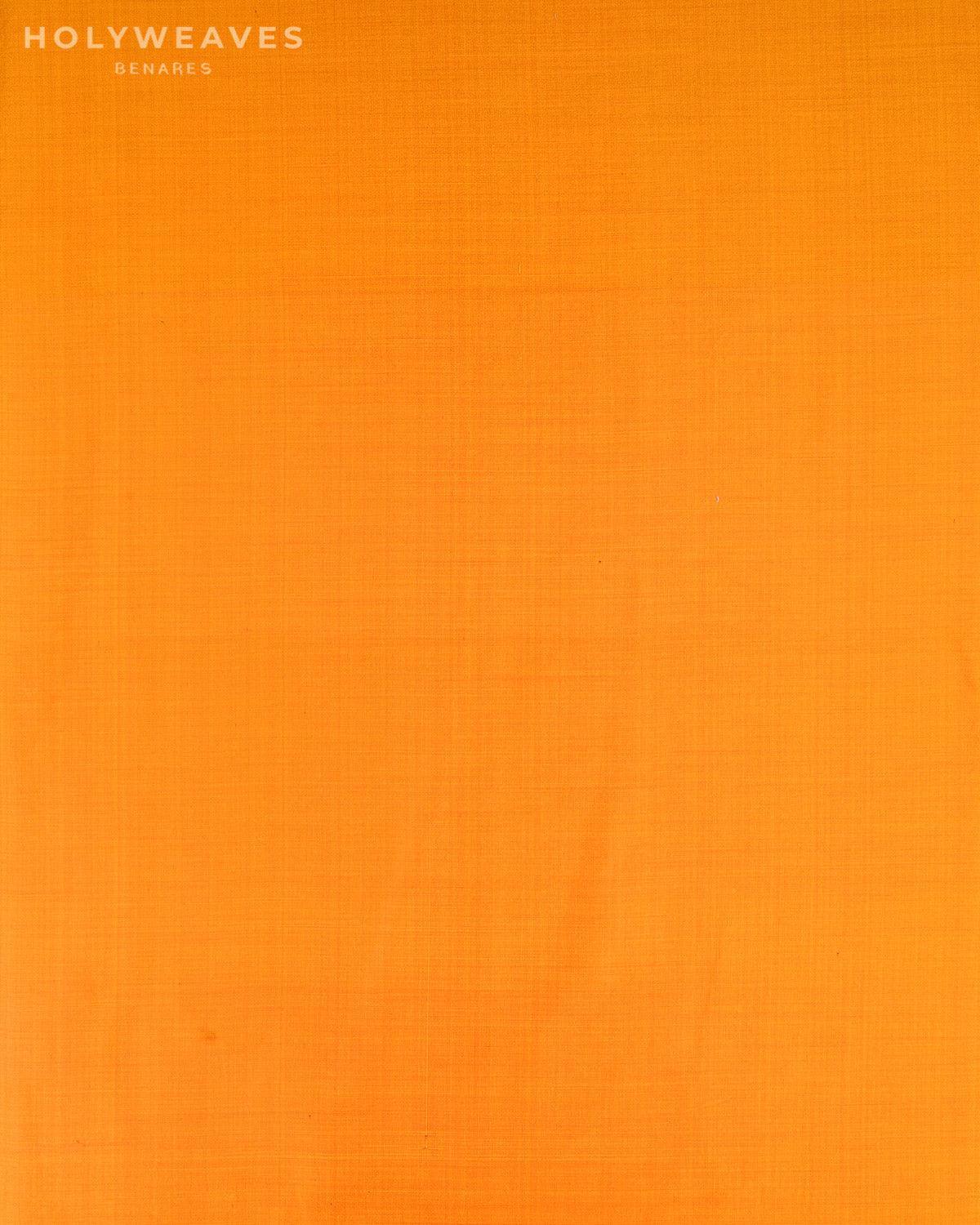 Sunny Orange Banarasi Plain Woven Spun Silk Fabric - By HolyWeaves, Benares
