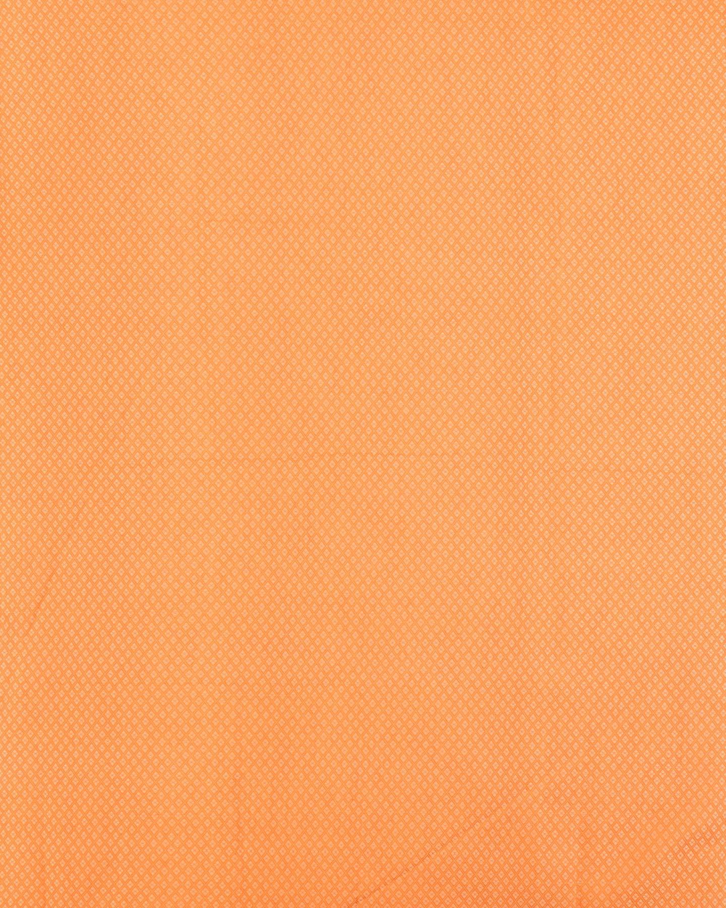 Sunny Orange Banarasi Resham Buta Cutwork Brocade Woven Cotton Silk Saree - By HolyWeaves, Benares