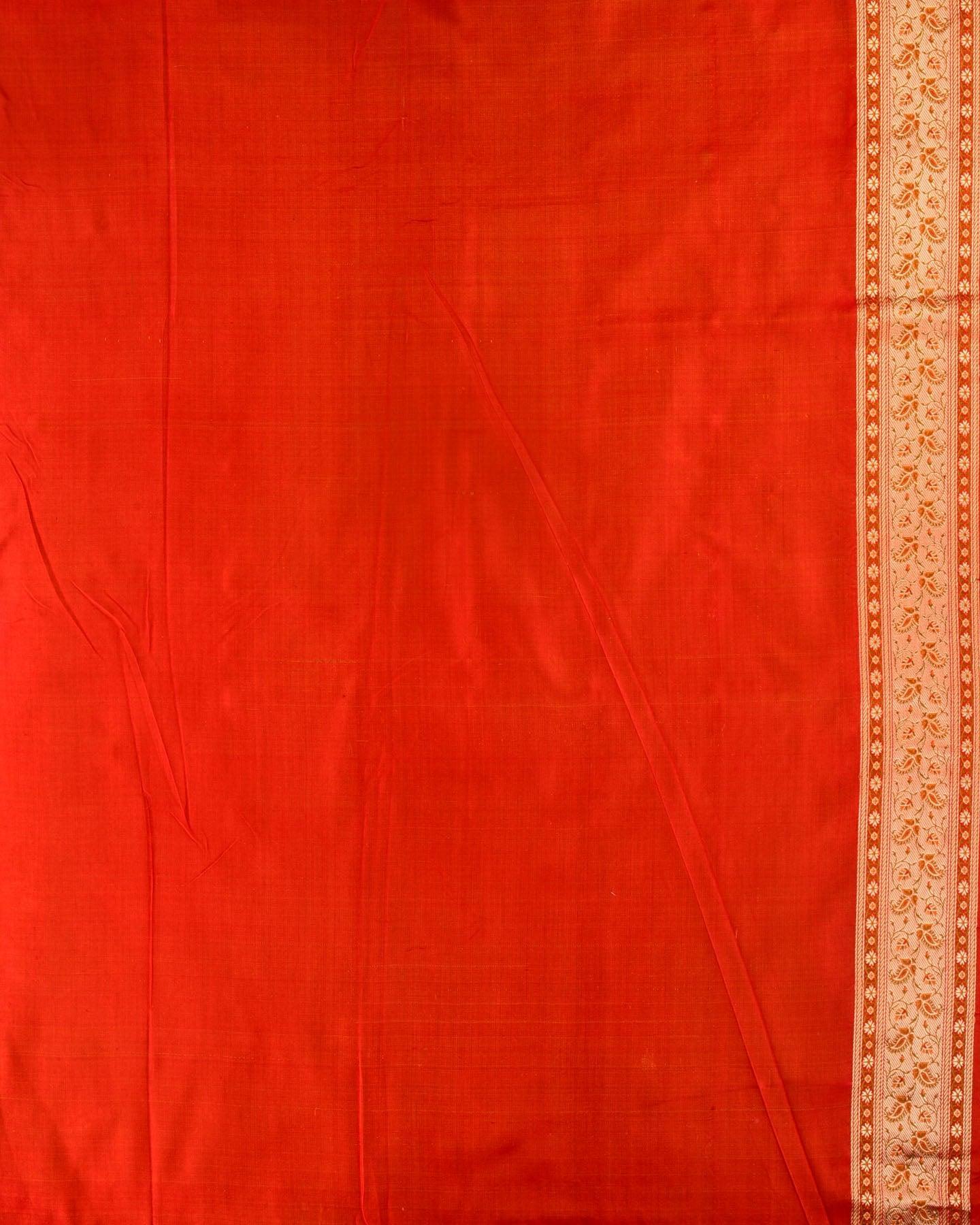 Vintage Maroon Banarasi Tehri Jamawar Brocade Handwoven Katan Silk Saree with Zari Accents - By HolyWeaves, Benares