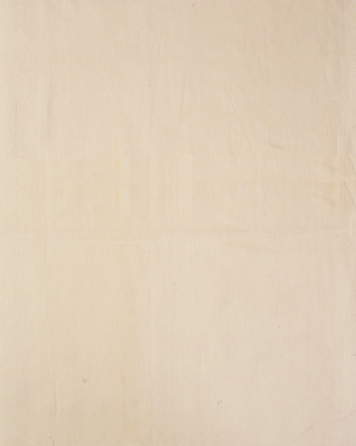 White Banarasi Pure Cotton Silk Fabric - By HolyWeaves, Benares