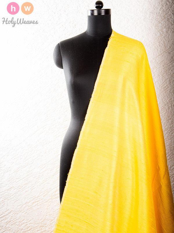 Yellow Raw Silk Fabric - By HolyWeaves, Benares