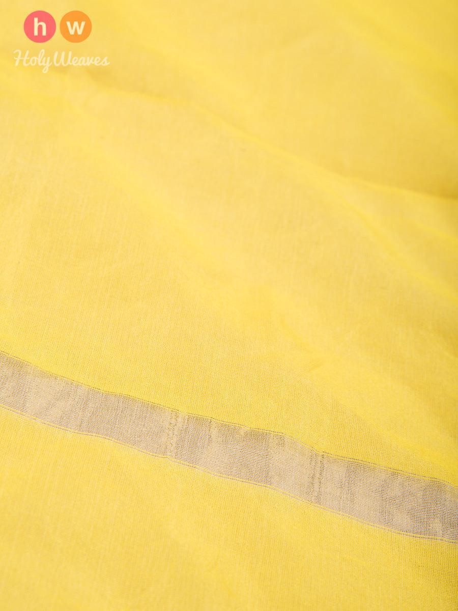 Yellow Woven Poly Cotton Silk Dupatta - By HolyWeaves, Benares